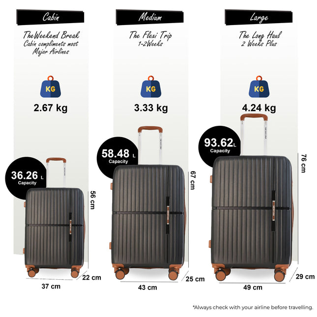 Strong Hard Shell Suitcase Set 8 Wheel Cabin Luggage Holiday Travel Case