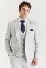 Men's Silver Lightweight Summer Wedding Party 3 Piece Suit