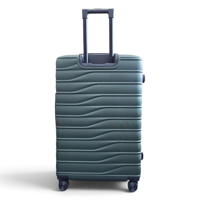 Hardshell Green Suitcase Set Robust 8 Wheel Luggage Cabin Case Bag