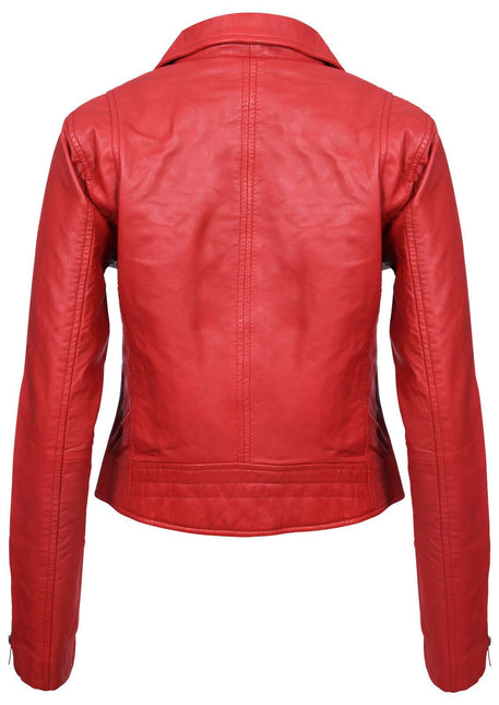 Womens Leather Classic Biker Brando Jacket-Baku
