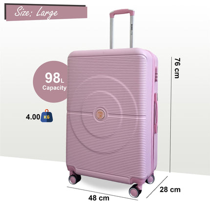 Robust ABS Hard Shell 8 Wheels Luggage Travel Holiday Cabin Suitcase Set