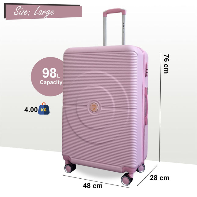 Robust ABS Hard Shell 8 Wheels Luggage Travel Holiday Cabin Suitcase Set