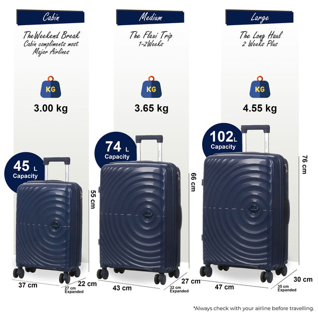Expandable Hard Shell 8 Wheels Luggage Travel Cabin Suitcase Set