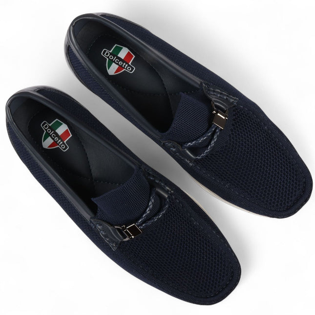Men's Navy Lightweight Mesh Slip-On Breathable Loafers