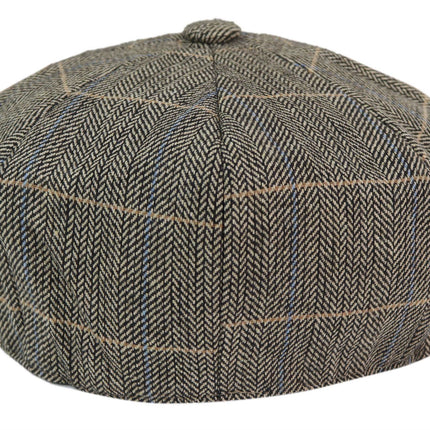 Mens Peaky Blinders Herringbone Newsboy Gatsby Flat Baker Hat