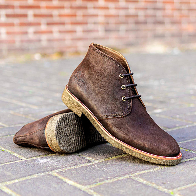 Panama Jack Men's Brown Leather Waterproof Lace-Up Desert Boots - Gael C37