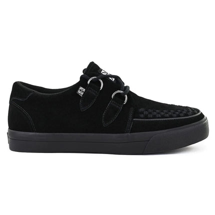 TUK Pointed Creeper Sneaker Black Suede Platform Shoes - A9178