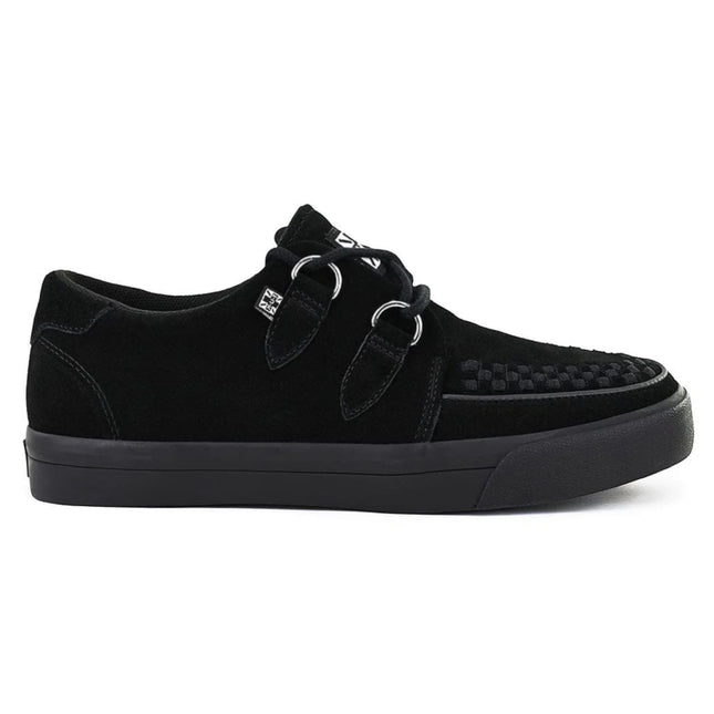 TUK Pointed Creeper Sneaker Black Suede Platform Shoes - A9178