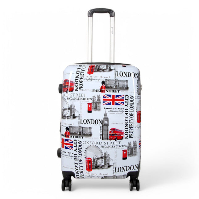 Strong Expandable Hard Shell 8 Wheel Suitcase Set Print Luggage Cabin Travel Bag