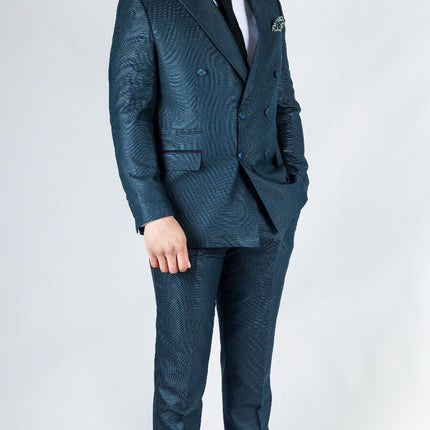 Men's Classic Olive Double Breasted 2-Piece Suit