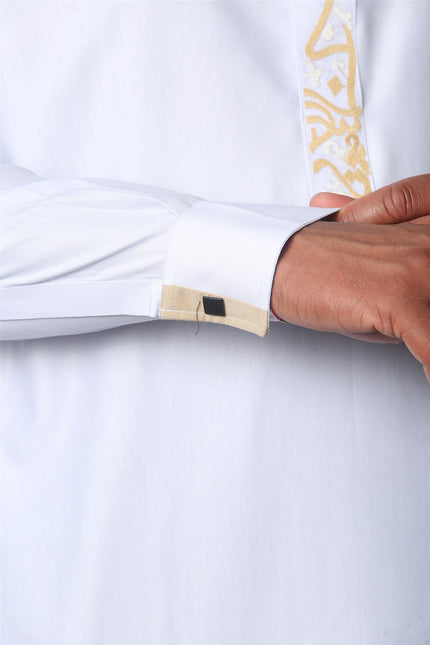 Men's White Thobe Arab Saudi Emirati Islamic Clothing Jubba Robe