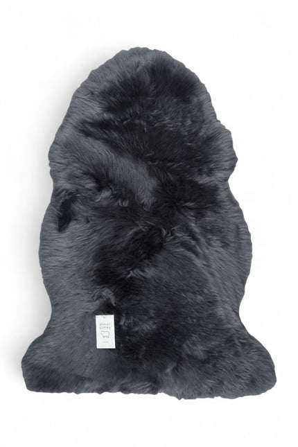 Genuine Charcoal Grey Sheepskin Natural Silky Soft Fluffy Real Wool Rug