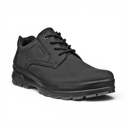 Ecco Men's Black Leather Waterproof Casual Shoes -  Rugged Track 25