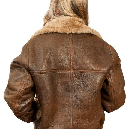 Womens B3 Sheepskin Leather Flying Jacket-Bergamo