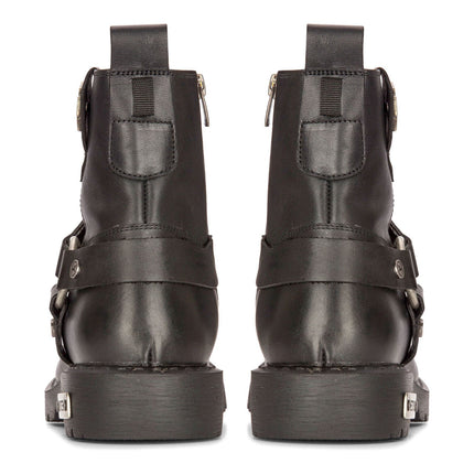 Men's Leather Military Boots Black Combat Biker Motorcycle Punk Western Boot