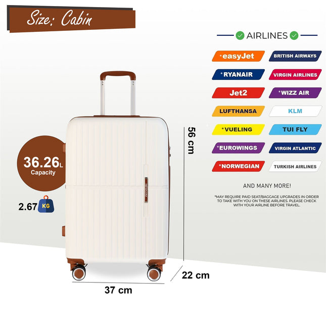 Strong Hard Shell Suitcase Set 8 Wheel Cabin Luggage Holiday Travel Case