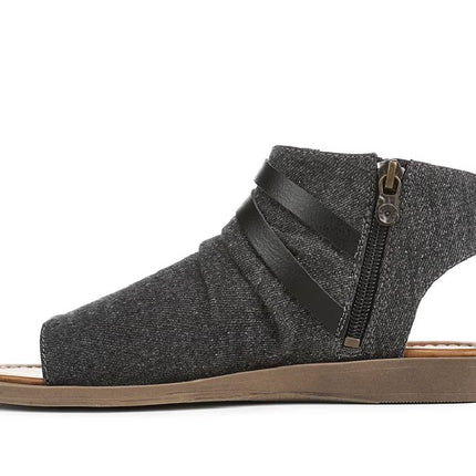 Blowfish Malibu Women's Charcoal Strappy Low Wedge Sandals - Denver