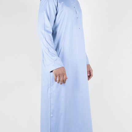 Men's Grey Thobe Robe Satin Emirati Islamic Jubba Eid Regular Fit