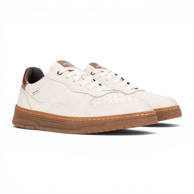 Pikolinos Men's White Leather Sneaker Trainers Lace-Up Sports Shoes - Salinas