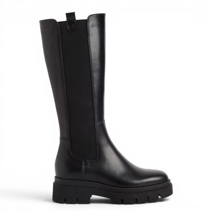 Tamaris Women’s Black Leather Knee High Platform Heel Long Boots - 25608-41