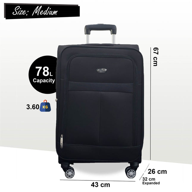 Expandable Soft Shell 8 Wheels Luggage Travel Cabin Suitcase Set