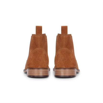 London Brogues Men's Tan Suede Leather Slip-On Chelsea Ankle Boots