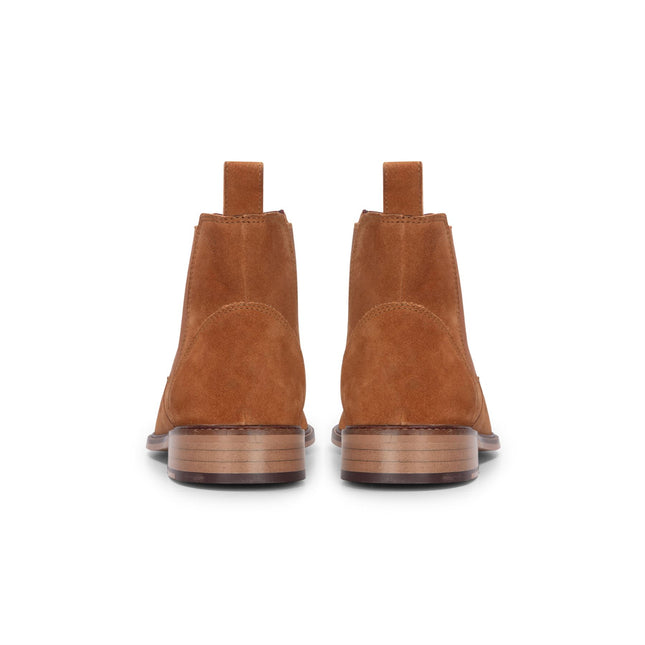 London Brogues Men's Tan Suede Leather Slip-On Chelsea Ankle Boots