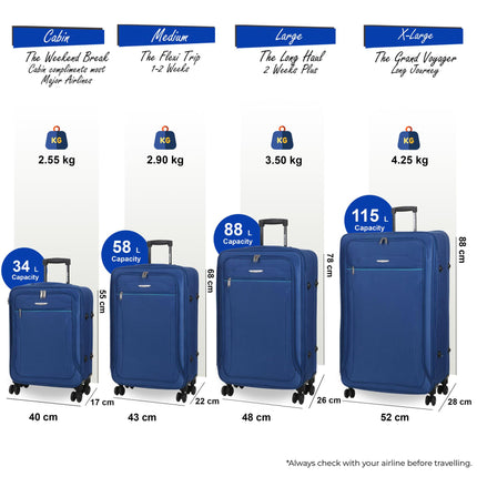 Lightweight Soft Luggage Travel Suitcases