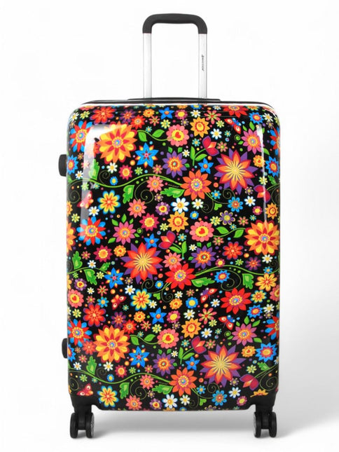 Strong Expandable Hard Shell Dual 4 Wheel Suitcase Set Print Luggage Cabin Travel Bag