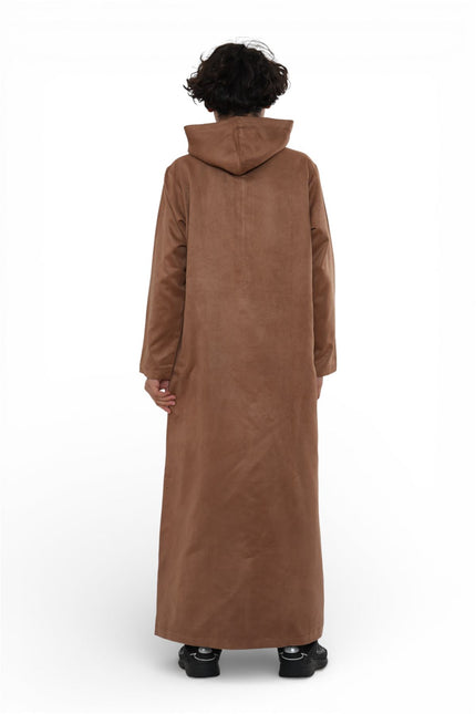 Kids Boys Hooded Eid Camel Brown Moroccan Jubba Robe Ramadan Eid Thobe - K-HM12