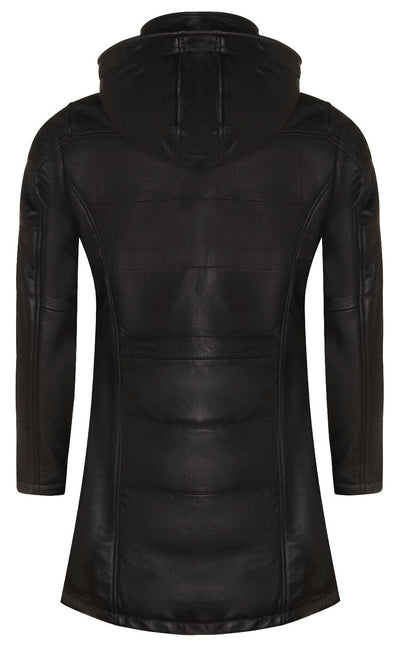 Women's Leather Quilted Parka Coat-Allentown