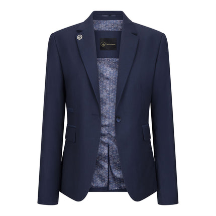 Women's 3 Piece Tailored Fit Plain Navy Formal Office Suit