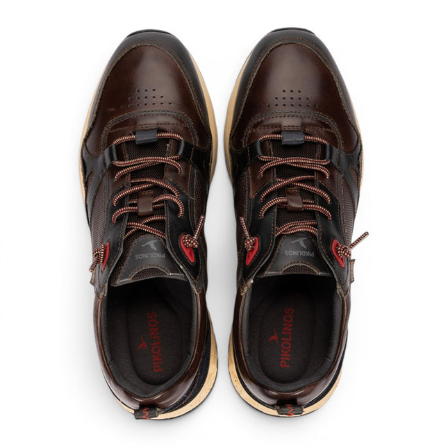 Pikolinos Men's Brown Leather Sneakers Slip-on Trainers Shoes - Aranda