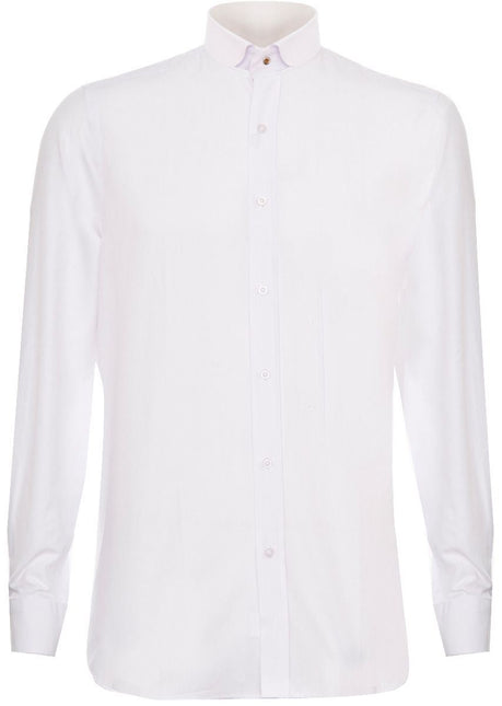 Mens Peaky Blinders Removable Collar Nehru White Collarless Shirt