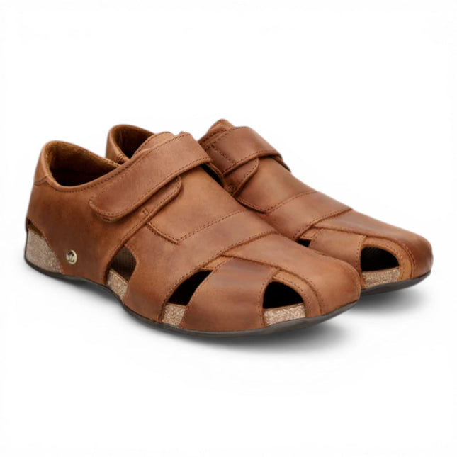 Panama Jack Fletcher Basics C5 Men's Bark Brown Leather Sandals