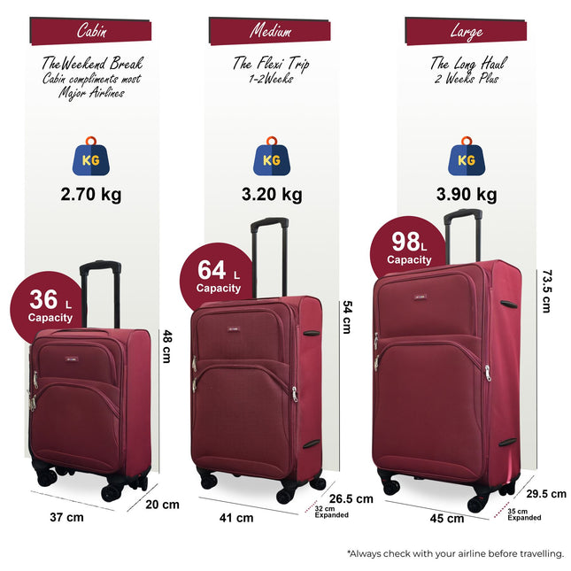Expandable Soft 8 Wheel Lightweight Suitcase Luggage Travel Bags Set