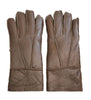 Infinity Leather Unisex Brown Sheepskin Leather Gloves with Roll Up/Down Cuff