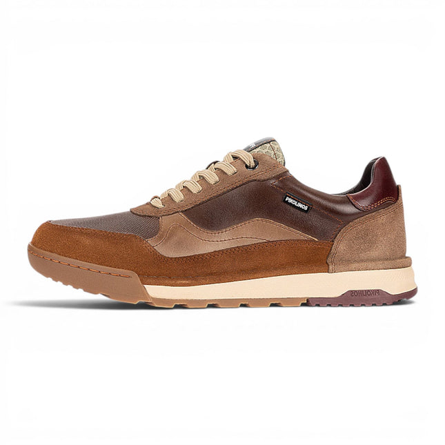 Pikolinos Men's Brown Leather Trainers Sneaker Lace-Up Shoes - Teide