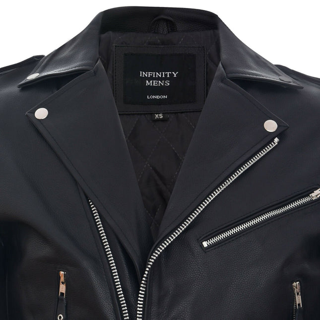 Mens Fringe Hide Leather Biker Jacket- Tokyo