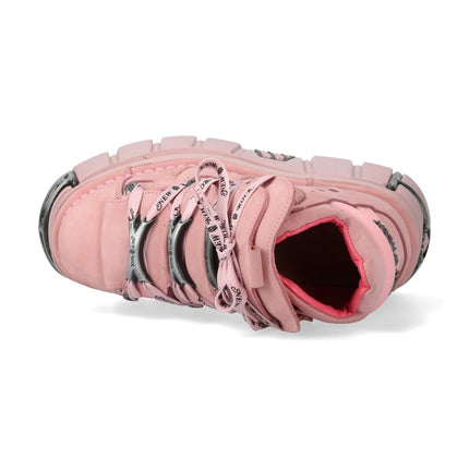 New Rock M-106-C153 Pink Tower Platform Gothic Punk Ankle Boots