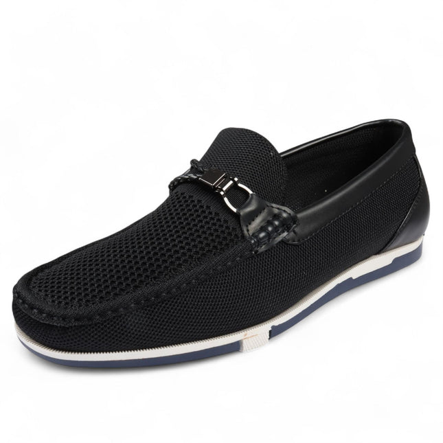 Men's Black Lightweight Mesh Slip-On Breathable Loafers