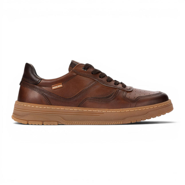 Pikolinos Men's Brown Leather Sneaker Trainers Lace-Up Sports Shoes - Salinas