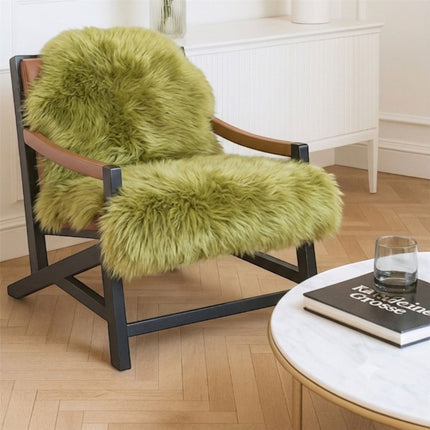 Genuine Green Sheepskin Natural Silky Soft Fluffy Real Wool Rug