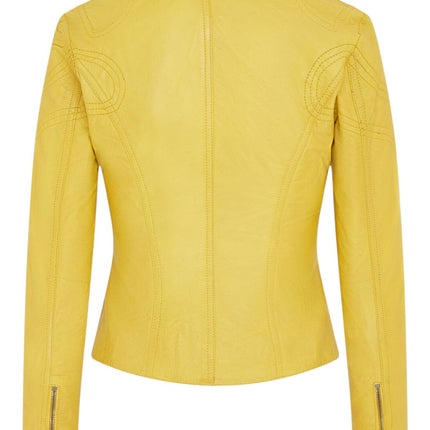 Womens Slim-Fit Leather Biker Jacket-Maldon