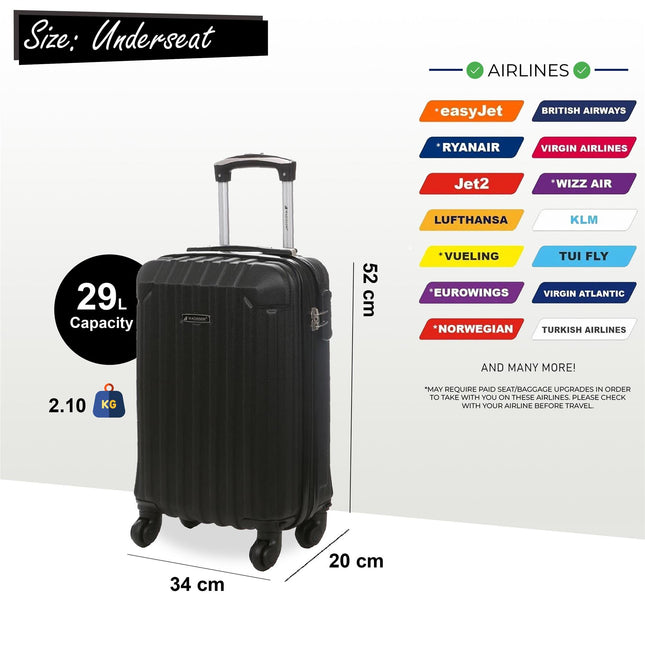 Hard Shell ABS 4 Wheels Luggage Travel Cabin Suitcase Set