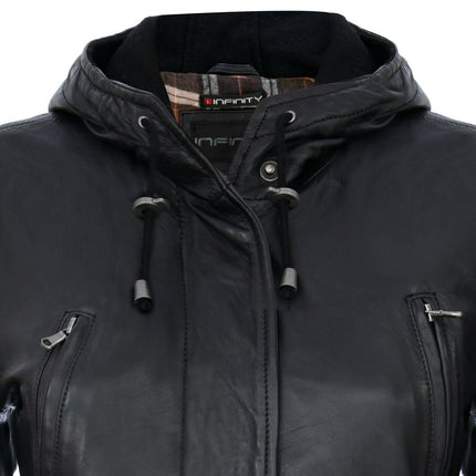 Womens Mid Length Hooded Parka Jacket-Oakengates
