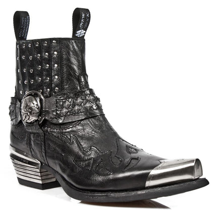 New Rock Black Metal Gothic Ankle Boots - 7950P-S1