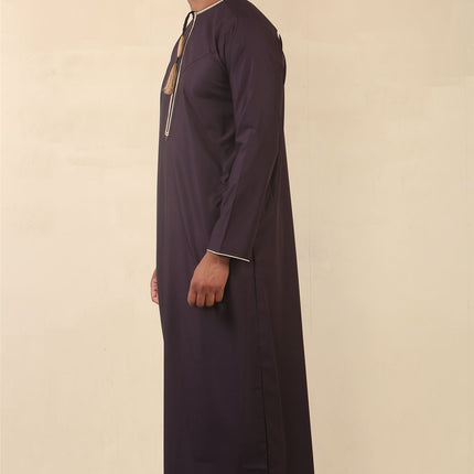 Men's Omani Eid Purple Thobe  Saudi Emirati Jubba Robe
