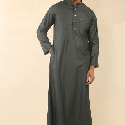 Men's Green Thobe Arab Saudi Emirati Islamic Clothing Jubba Robe