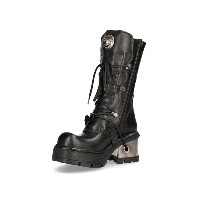 New Rock Women’S Leather Gothic Mid-Calf Boots - 373-S33